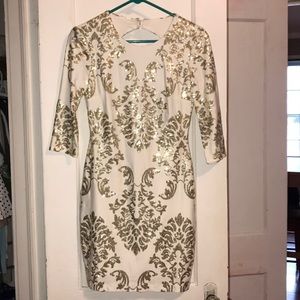 White and Gold sequin dress